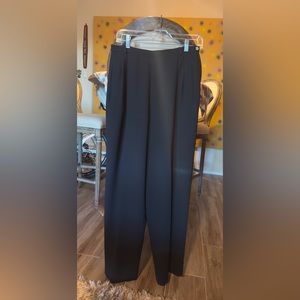 Classic lined Black Wide-Leg Trousers